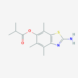 B055684 (2-Amino-4,5,7-trimethyl-1,3-benzothiazol-6-yl) 2-methylpropanoate CAS No. 120164-17-2