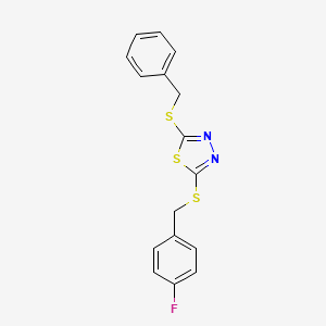 2-(benzylthio)-5-[(4-fluorobenzyl)thio]-1,3,4-thiadiazole