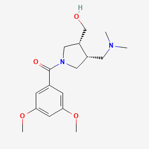 molecular formula C17H26N2O4 B5568490 {(3R*,4R*)-1-(3,5-dimethoxybenzoyl)-4-[(dimethylamino)methyl]pyrrolidin-3-yl}methanol 