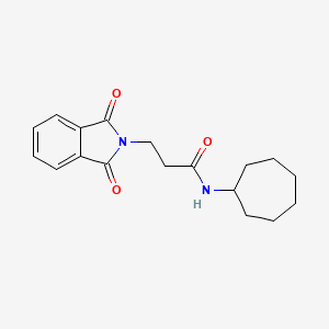 molecular formula C18H22N2O3 B5568496 N-cycloheptyl-3-(1,3-dioxo-1,3-dihydro-2H-isoindol-2-yl)propanamide 