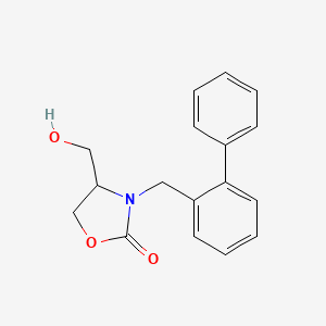 molecular formula C17H17NO3 B5568504 3-(biphenyl-2-ylmethyl)-4-(hydroxymethyl)-1,3-oxazolidin-2-one 