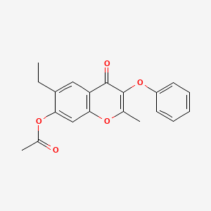 molecular formula C20H18O5 B5568530 6-ethyl-2-methyl-4-oxo-3-phenoxy-4H-chromen-7-yl acetate 