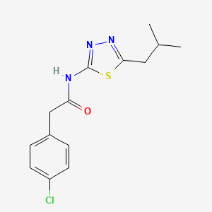 2-(4-chlorophenyl)-N-(5-isobutyl-1,3,4-thiadiazol-2-yl)acetamide