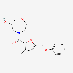 4-[3-methyl-5-(phenoxymethyl)-2-furoyl]-1,4-oxazepan-6-ol