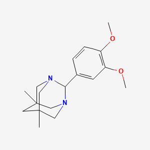 molecular formula C18H26N2O2 B5568602 2-(3,4-二甲氧基苯基)-5,7-二甲基-1,3-二氮杂三环[3.3.1.1~3,7~]癸烷 