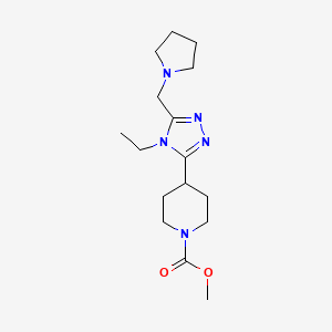 molecular formula C16H27N5O2 B5568638 methyl 4-[4-ethyl-5-(pyrrolidin-1-ylmethyl)-4H-1,2,4-triazol-3-yl]piperidine-1-carboxylate 