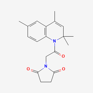 molecular formula C19H22N2O3 B5568706 1-[2-oxo-2-(2,2,4,6-tetramethyl-1(2H)-quinolinyl)ethyl]-2,5-pyrrolidinedione 