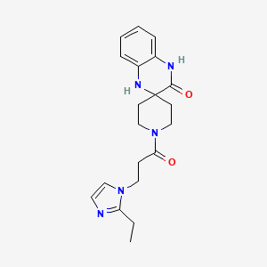 molecular formula C20H25N5O2 B5568730 1-[3-(2-ethyl-1H-imidazol-1-yl)propanoyl]-1',4'-dihydro-3'H-spiro[piperidine-4,2'-quinoxalin]-3'-one 