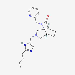 molecular formula C21H29N5O B5568731 (1S*,5R*)-3-[(2-butyl-1H-imidazol-4-yl)methyl]-6-(2-pyridinylmethyl)-3,6-diazabicyclo[3.2.2]nonan-7-one 