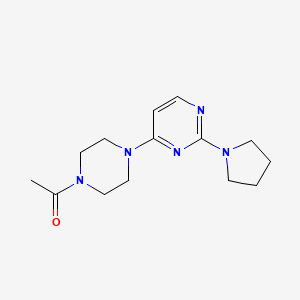 molecular formula C14H21N5O B5568759 4-(4-acetyl-1-piperazinyl)-2-(1-pyrrolidinyl)pyrimidine 