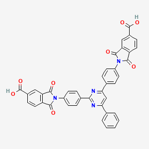 molecular formula C40H22N4O8 B5568760 2,2'-[(6-苯基-2,4-嘧啶二基)二-4,1-苯撑]双(1,3-二氧代-5-异吲哚啉羧酸) 