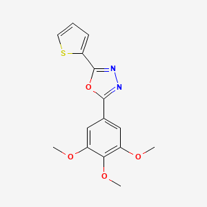 molecular formula C15H14N2O4S B5568789 2-(2-噻吩基)-5-(3,4,5-三甲氧基苯基)-1,3,4-恶二唑 