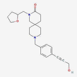 molecular formula C24H32N2O3 B5568813 9-[4-(3-hydroxyprop-1-yn-1-yl)benzyl]-2-(tetrahydrofuran-2-ylmethyl)-2,9-diazaspiro[5.5]undecan-3-one 