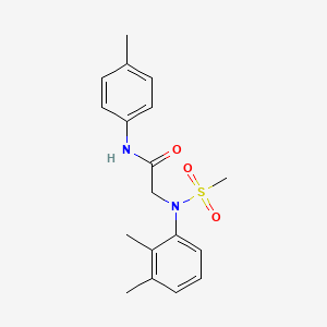 molecular formula C18H22N2O3S B5568849 N~2~-(2,3-dimethylphenyl)-N~1~-(4-methylphenyl)-N~2~-(methylsulfonyl)glycinamide 