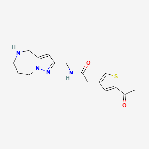 molecular formula C16H20N4O2S B5568860 2-(5-acetyl-3-thienyl)-N-(5,6,7,8-tetrahydro-4H-pyrazolo[1,5-a][1,4]diazepin-2-ylmethyl)acetamide hydrochloride 