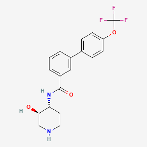molecular formula C19H19F3N2O3 B5568868 N-[rel-(3R,4R)-3-hydroxy-4-piperidinyl]-4'-(trifluoromethoxy)-3-biphenylcarboxamide hydrochloride 