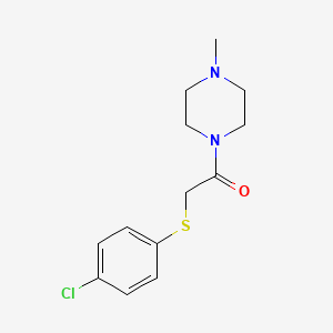 molecular formula C13H17ClN2OS B5568869 1-{[(4-chlorophenyl)thio]acetyl}-4-methylpiperazine 
