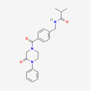 molecular formula C22H25N3O3 B5568889 2-甲基-N-{4-[(3-氧代-4-苯基-1-哌嗪基)羰基]苯甲基}丙酰胺 