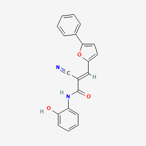 molecular formula C20H14N2O3 B5568891 2-cyano-N-(2-hydroxyphenyl)-3-(5-phenyl-2-furyl)acrylamide 