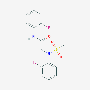 molecular formula C15H14F2N2O3S B5568896 N~1~,N~2~-bis(2-fluorophenyl)-N~2~-(methylsulfonyl)glycinamide 