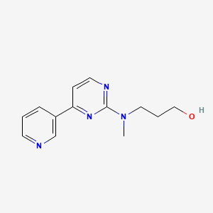 molecular formula C13H16N4O B5568906 3-{methyl[4-(3-pyridinyl)-2-pyrimidinyl]amino}-1-propanol 