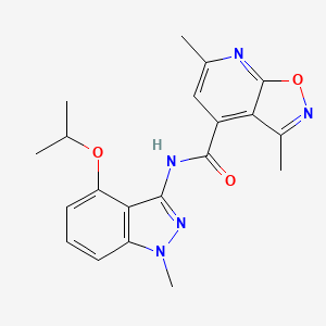 molecular formula C20H21N5O3 B5568929 N-(4-isopropoxy-1-methyl-1H-indazol-3-yl)-3,6-dimethylisoxazolo[5,4-b]pyridine-4-carboxamide 