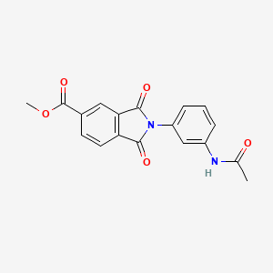 molecular formula C18H14N2O5 B5568947 2-[3-(乙酰氨基)苯基]-1,3-二氧代-5-异吲哚啉-2-甲酸甲酯 