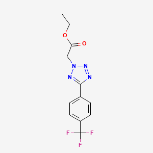molecular formula C12H11F3N4O2 B5568962 ethyl {5-[4-(trifluoromethyl)phenyl]-2H-tetrazol-2-yl}acetate 