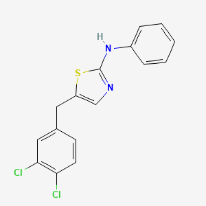 molecular formula C16H12Cl2N2S B5568988 5-(3,4-dichlorobenzyl)-N-phenyl-1,3-thiazol-2-amine 