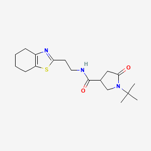molecular formula C18H27N3O2S B5569013 1-tert-butyl-5-oxo-N-[2-(4,5,6,7-tetrahydro-1,3-benzothiazol-2-yl)ethyl]-3-pyrrolidinecarboxamide 
