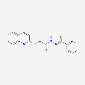 molecular formula C18H15N3OS B5569016 N'-benzylidene-2-(2-quinolinylthio)acetohydrazide 