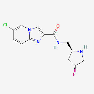 molecular formula C13H14ClFN4O B5569023 6-chloro-N-{[(2S,4S)-4-fluoro-2-pyrrolidinyl]methyl}imidazo[1,2-a]pyridine-2-carboxamide hydrochloride 