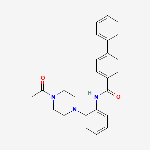 molecular formula C25H25N3O2 B5569037 N-[2-(4-乙酰-1-哌嗪基)苯基]-4-联苯甲酰胺 