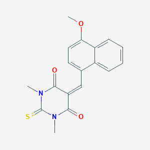 molecular formula C18H16N2O3S B5569050 5-[(4-methoxy-1-naphthyl)methylene]-1,3-dimethyl-2-thioxodihydro-4,6(1H,5H)-pyrimidinedione CAS No. 6313-68-4
