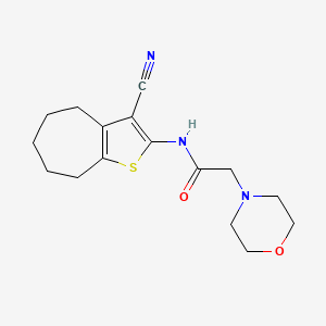 molecular formula C16H21N3O2S B5569054 N-(3-cyano-5,6,7,8-tetrahydro-4H-cyclohepta[b]thien-2-yl)-2-(4-morpholinyl)acetamide 