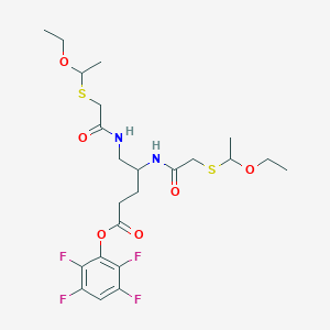B556906 2,3,5,6-Tetrafluorophenyl 4,5-bis((((1-ethoxyethyl)thio)acetyl)amino)pentanoate CAS No. 125488-70-2