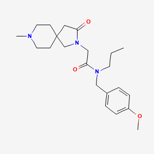 molecular formula C22H33N3O3 B5569091 N-(4-methoxybenzyl)-2-(8-methyl-3-oxo-2,8-diazaspiro[4.5]dec-2-yl)-N-propylacetamide 