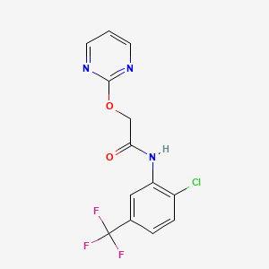 molecular formula C13H9ClF3N3O2 B5569104 N-[2-chloro-5-(trifluoromethyl)phenyl]-2-(2-pyrimidinyloxy)acetamide 