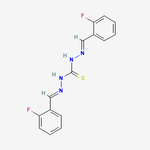 molecular formula C15H12F2N4S B5569112 N'',N'''-双(2-氟苄叉亚甲基)硫代碳酰肼 