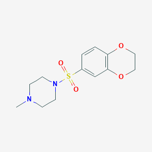 molecular formula C13H18N2O4S B5569130 1-(2,3-dihydro-1,4-benzodioxin-6-ylsulfonyl)-4-methylpiperazine 