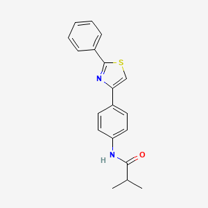 2-methyl-N-[4-(2-phenyl-1,3-thiazol-4-yl)phenyl]propanamide