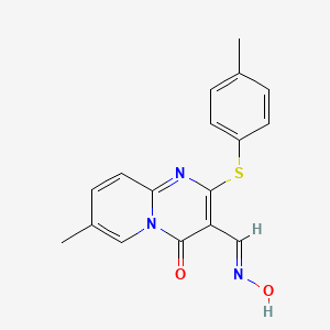 molecular formula C17H15N3O2S B5569183 7-methyl-2-[(4-methylphenyl)thio]-4-oxo-4H-pyrido[1,2-a]pyrimidine-3-carbaldehyde oxime 