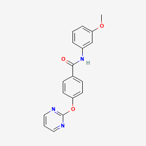 molecular formula C18H15N3O3 B5569185 N-(3-甲氧基苯基)-4-(2-嘧啶氧基)苯甲酰胺 