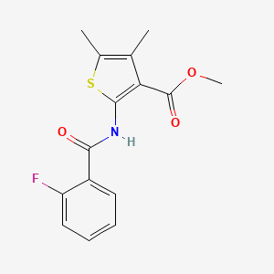 molecular formula C15H14FNO3S B5569232 2-[(2-氟苯甲酰基)氨基]-4,5-二甲基-3-噻吩甲酸甲酯 