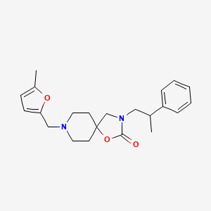 molecular formula C22H28N2O3 B5569243 8-[(5-甲基-2-呋喃基)甲基]-3-(2-苯基丙基)-1-氧杂-3,8-二氮杂螺[4.5]癸烷-2-酮 