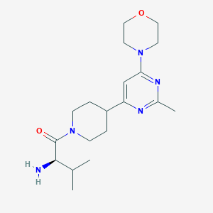 molecular formula C19H31N5O2 B5569252 [(1R)-2-methyl-1-({4-[2-methyl-6-(4-morpholinyl)-4-pyrimidinyl]-1-piperidinyl}carbonyl)propyl]amine dihydrochloride 