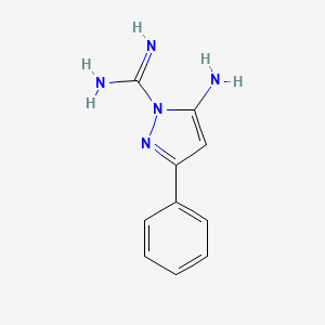 molecular formula C10H11N5 B5569267 5-氨基-3-苯基-1H-吡唑-1-甲酰胺 