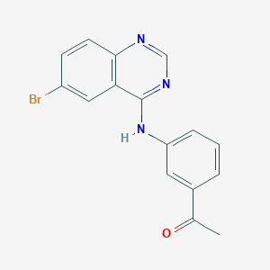 molecular formula C16H12BrN3O B5569316 1-{3-[(6-溴-4-喹唑啉基)氨基]苯基}乙酮 