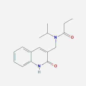 molecular formula C16H20N2O2 B5569318 N-[(2-hydroxy-3-quinolinyl)methyl]-N-isopropylpropanamide 
