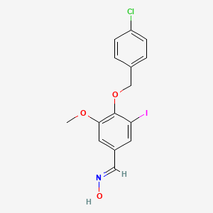 molecular formula C15H13ClINO3 B5569323 4-[(4-chlorobenzyl)oxy]-3-iodo-5-methoxybenzaldehyde oxime 